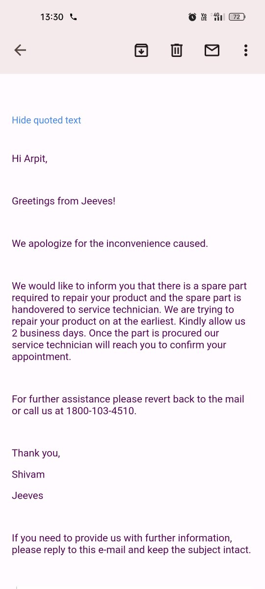 arpitvrm's tweet photo. @nipunshrm your company is cheating me from last six months 
This is regarding the Complete Protection Plan ID: CPFK300321001484 for your TV. Your request has been successfully registered, as Claim ID: CLCPJ24032300838. Please take action or I will take legal action https://t.co/T8bweISFOe