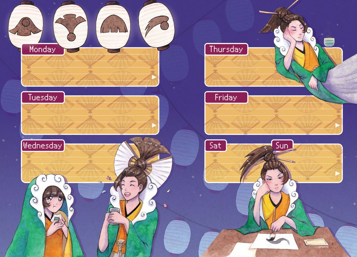 My pages for the <a href="/AA_Planner/">Ace Attorney Planner @COMPLETE</a> 💜 It was so fun and  stimulating to draw for this project!
☛ And today is the last day of leftovers sale! ☚

Lamiroir, Vera Misham and Uendo Toneido... somehow they are all painting 🖌️🎨
#AceAttorney 🪭