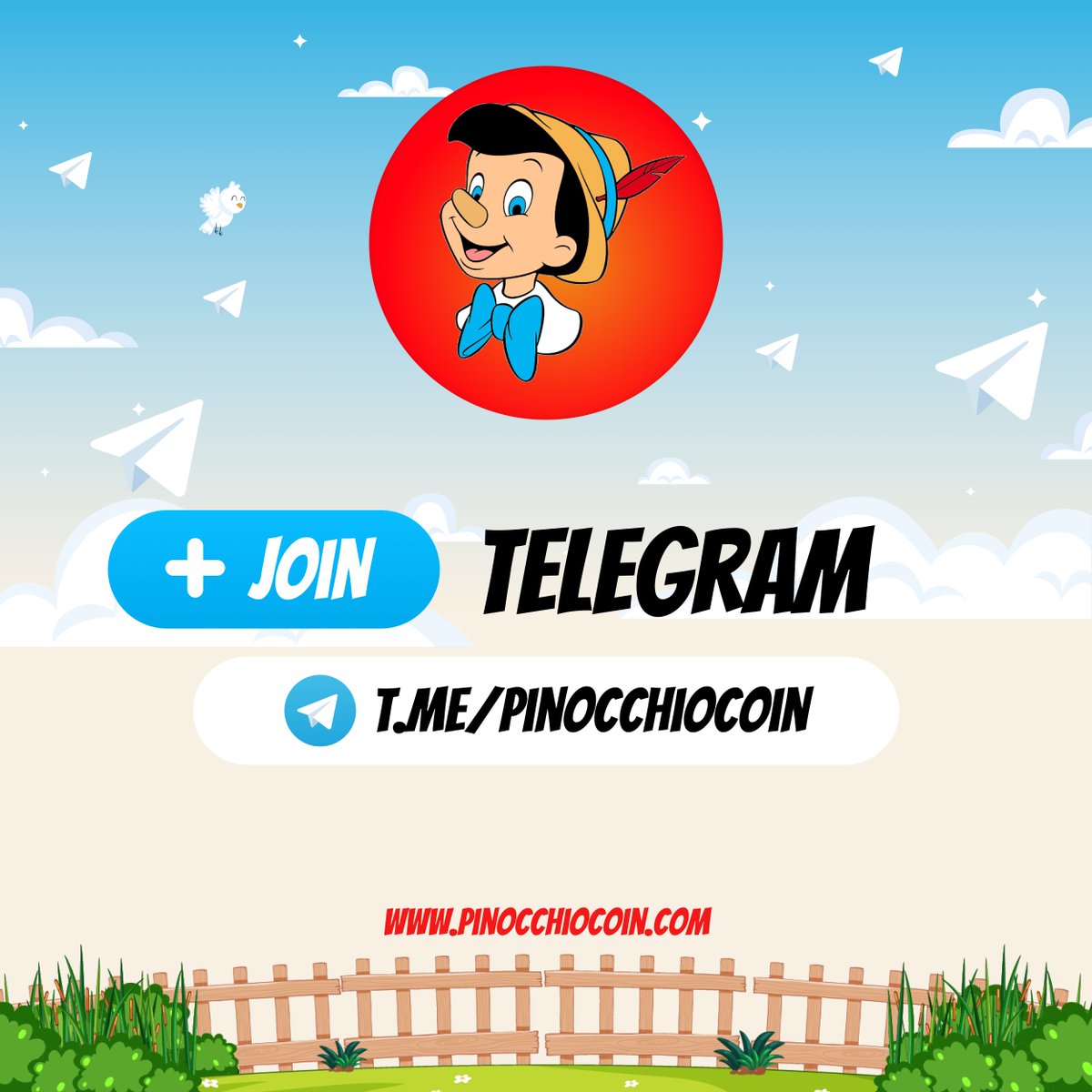 PinocchioCoinTW's tweet photo. Join the magical world of Pinocchio Coin! 🪄✨ Our Telegram channel is the place to be for all the latest updates, discussions, and exclusive insights. Don't miss out on the action! 

Join us now: https://t.co/j4l06YU9cY 🌐📲 
#PinocchioCoin #TelegramCommunity https://t.co/nix6xIBa5c