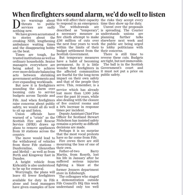 FBU_Scotland_EC's tweet photo. When firefighters sound the alarm we'd do well to listen. #StopFireCuts #CutsHaveConsequences https://t.co/FZLBP59lp3