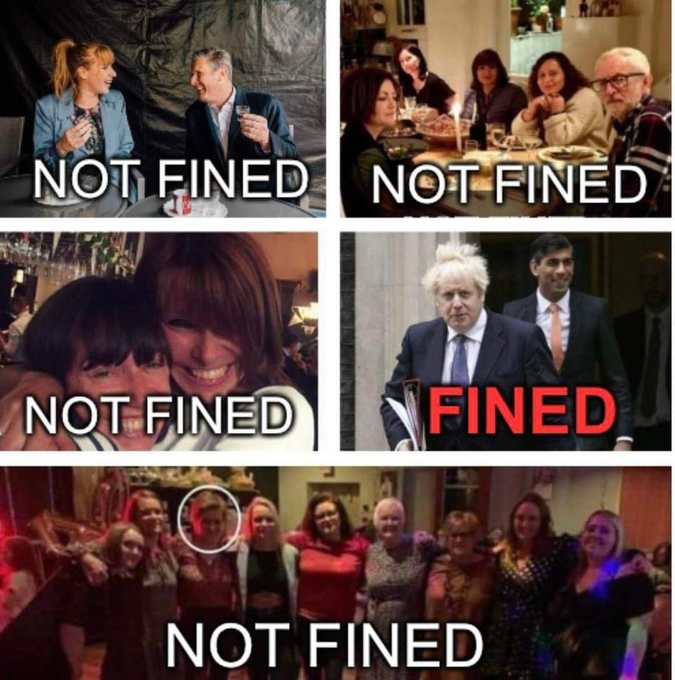 This is not about rule breaking and you know 
It.

The rules were broken by many, yet they aren't being held to account, meanwhile Boris is lynched by the mob.

Why is Boris being made to suffer public humiliation when others have got off Scot free?

The Hypocrisy Stinks.  👇