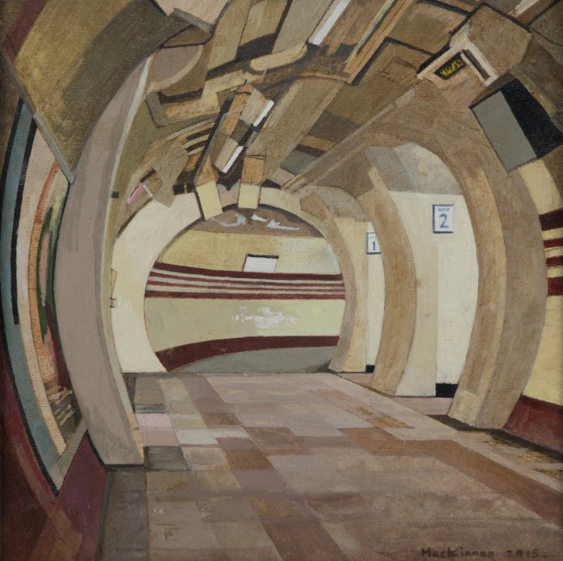 ‘Tunnel, Hampstead Tube’, 2015, oil on canvas, 30 x 30cm . . #londonunderground #hampstead #Londonart #londonpainting #fineartist #fineartpainting