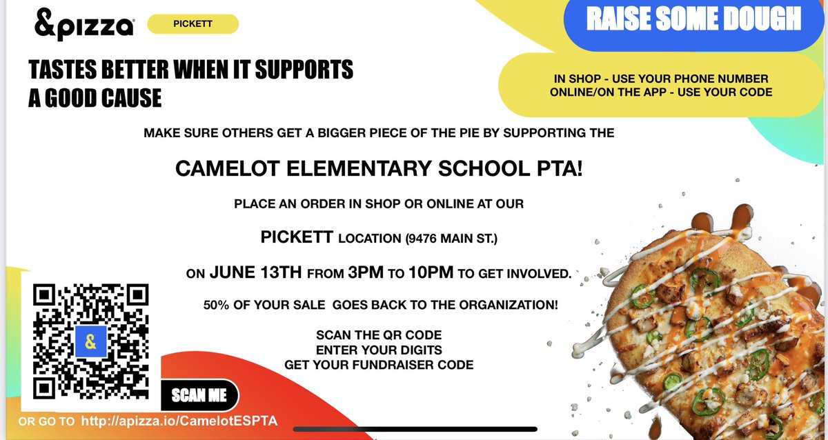 CamelotPTA's tweet image. @CamelotPTA @CamelotFCPS #CamelotPTA #CamelotFCPS 
Tuesday, June 13, 3pm - 10pm
