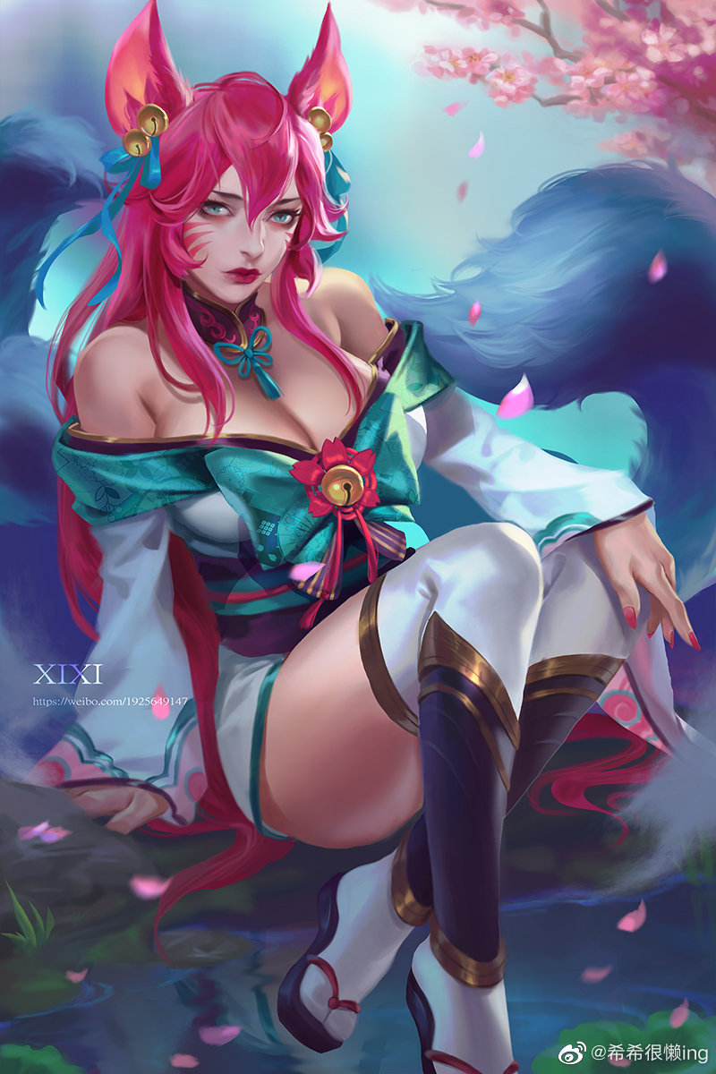 Spirit Blossom Ahri🌸
Artist: 希希很懒ing

#Ahri #LeagueofLegends #LeagueOfLegendsFanArt #ArtofLegends #RiotGames #LoL