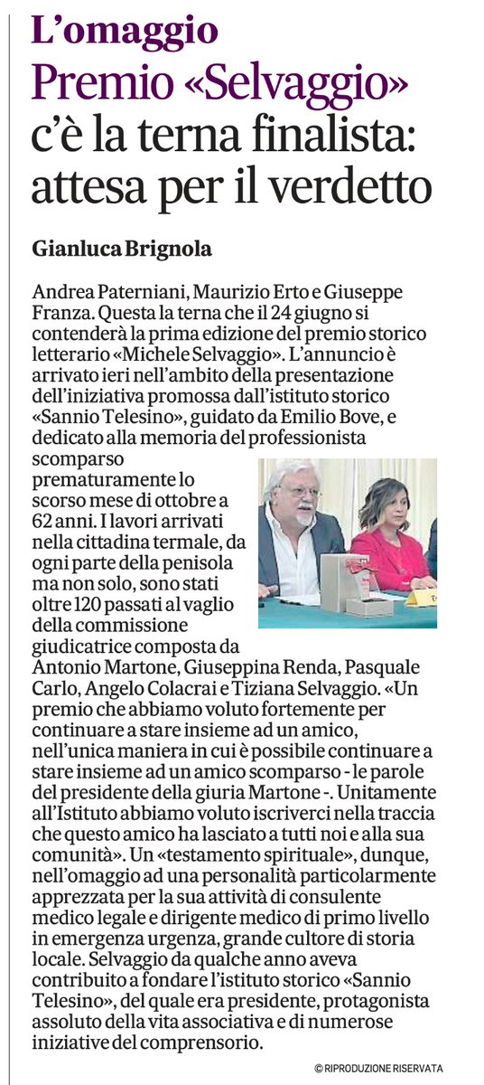 I tre esorcismi di Rafilina da Torrecuso finalista del premio Michele Selvaggio