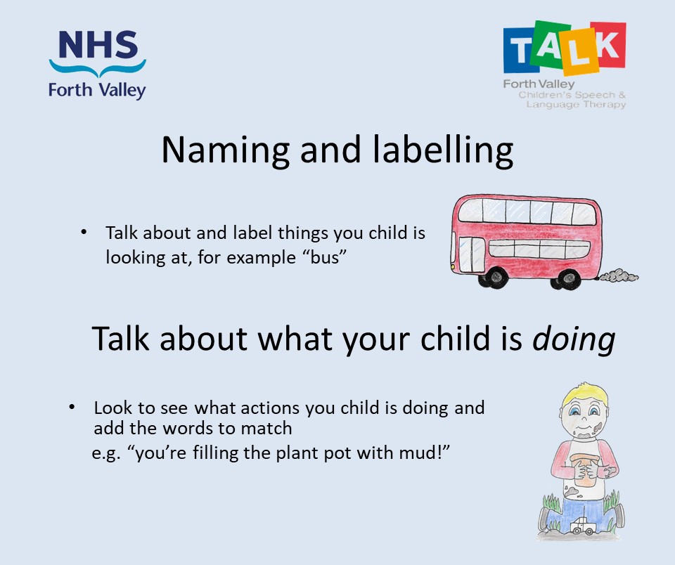 slt_fv's tweet photo. Commenting is a great way to give little ones a model of language.  Think about being a sports commentator:  use simple language to talk about what you  can see/what is happening. This lets children hear the right words at the right time. #sltfv #ChattyTuesday https://t.co/x6vYTs2cSY