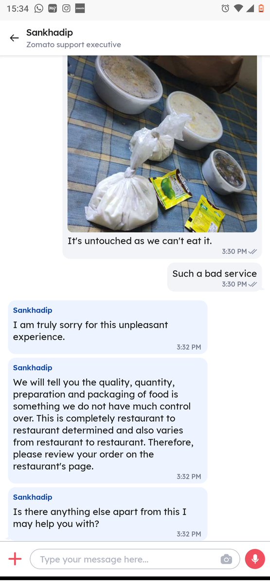 GocoolMenon's tweet photo. #zomato #zomatocustomerservice
#zomatofood
Pathetic customer service by Zomato. 
I received bad food &amp; customer service is replying without any seriousness. https://t.co/05AzoI5eR3