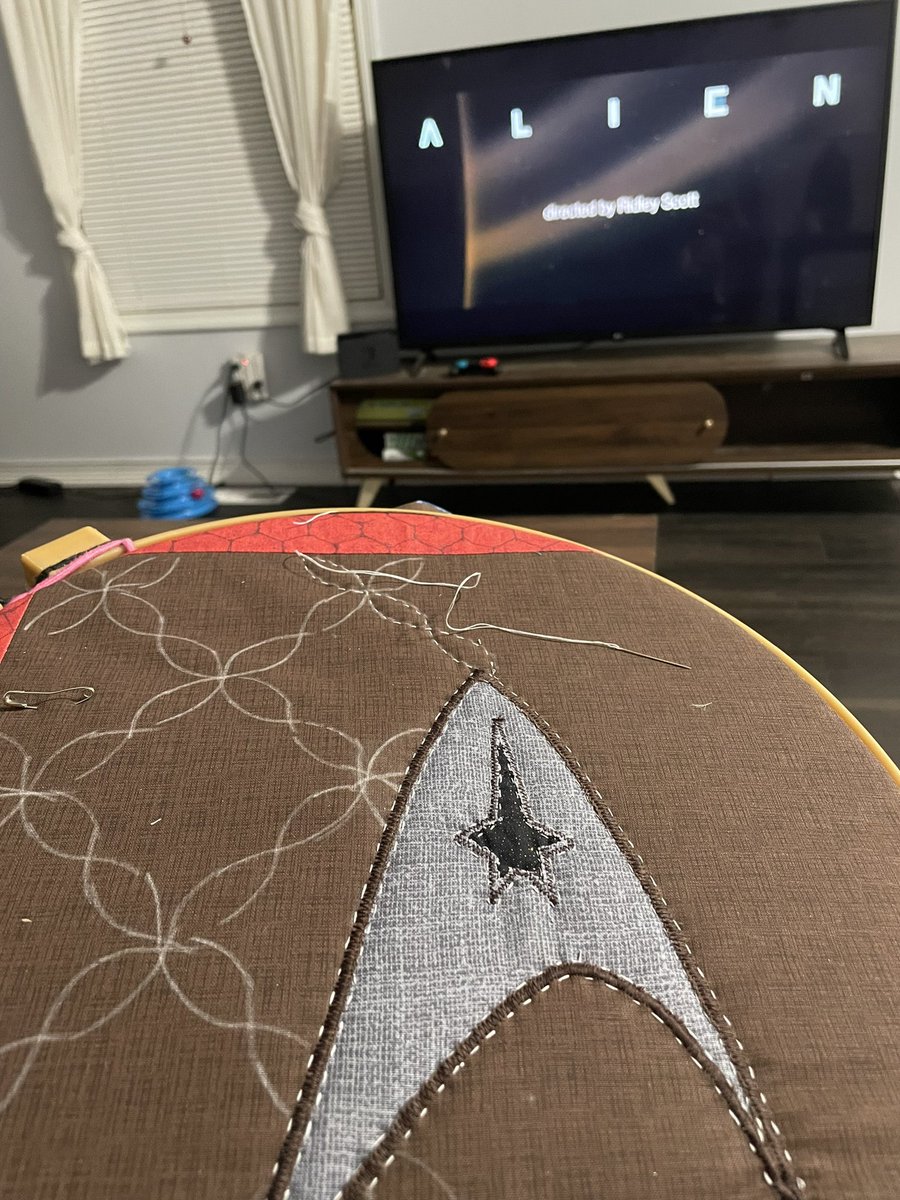 Good morning, today I’m quilting and watching “Alien”