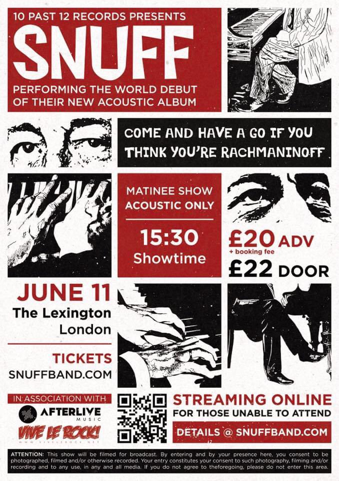 Acoustic gig this afternoon at the Lexington London. Doors 3, on at 4. Live stream available.