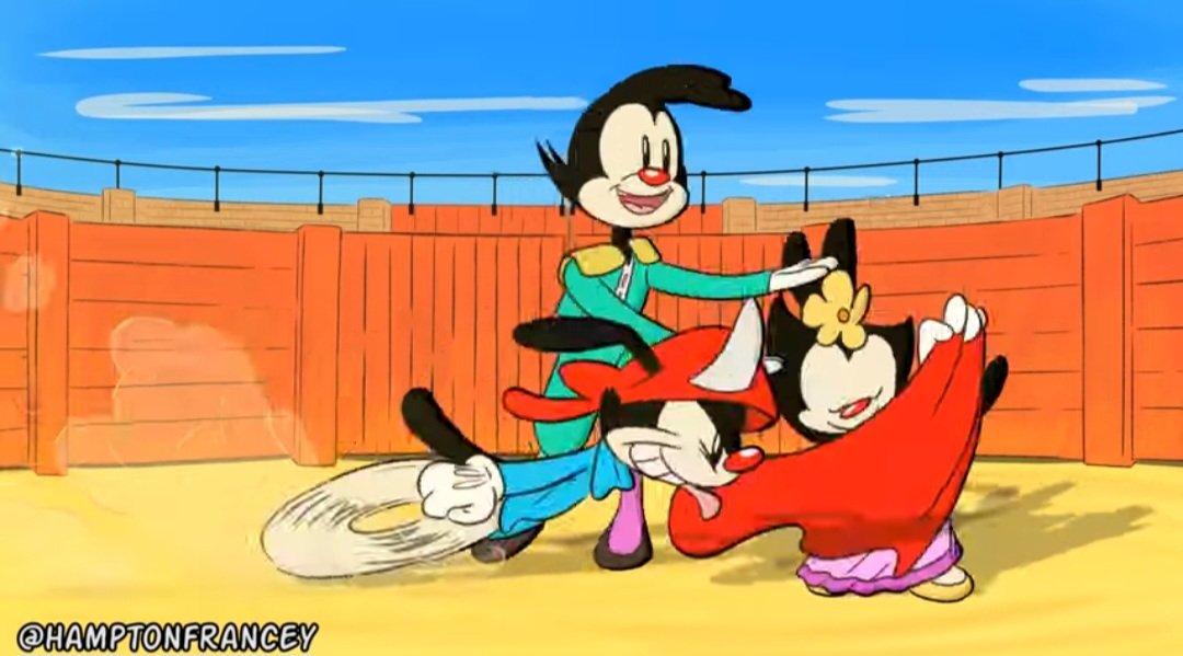 When he sees red this cute puppy becomes a wild bull.

#HelloSongAnimated #Animaniacs
#zanytwt #WakkoWarner