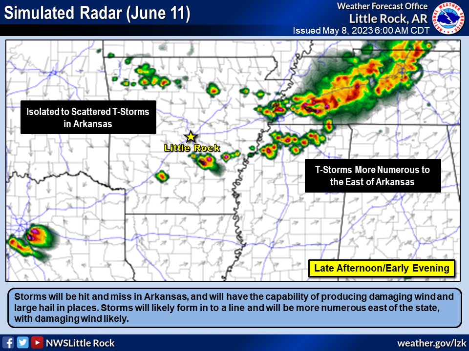 NWS Little Rock on Twitter "An cold front will trigger