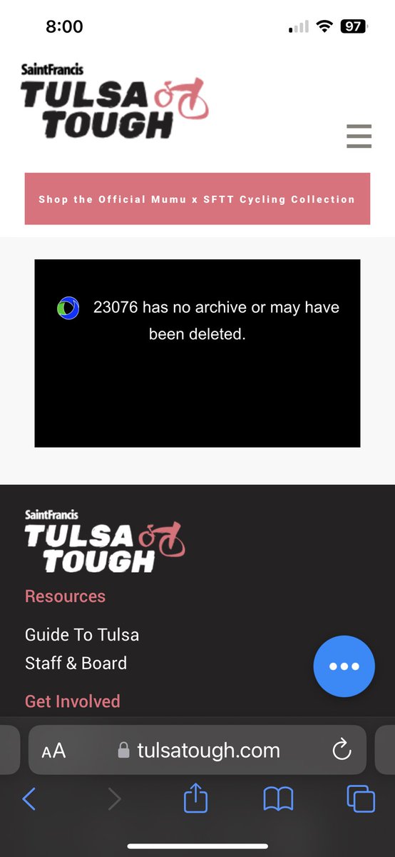 irishjoyboy's tweet photo. @tulsa_tough live feed shows this response. Can you please fix? https://t.co/ge0NllLEOF