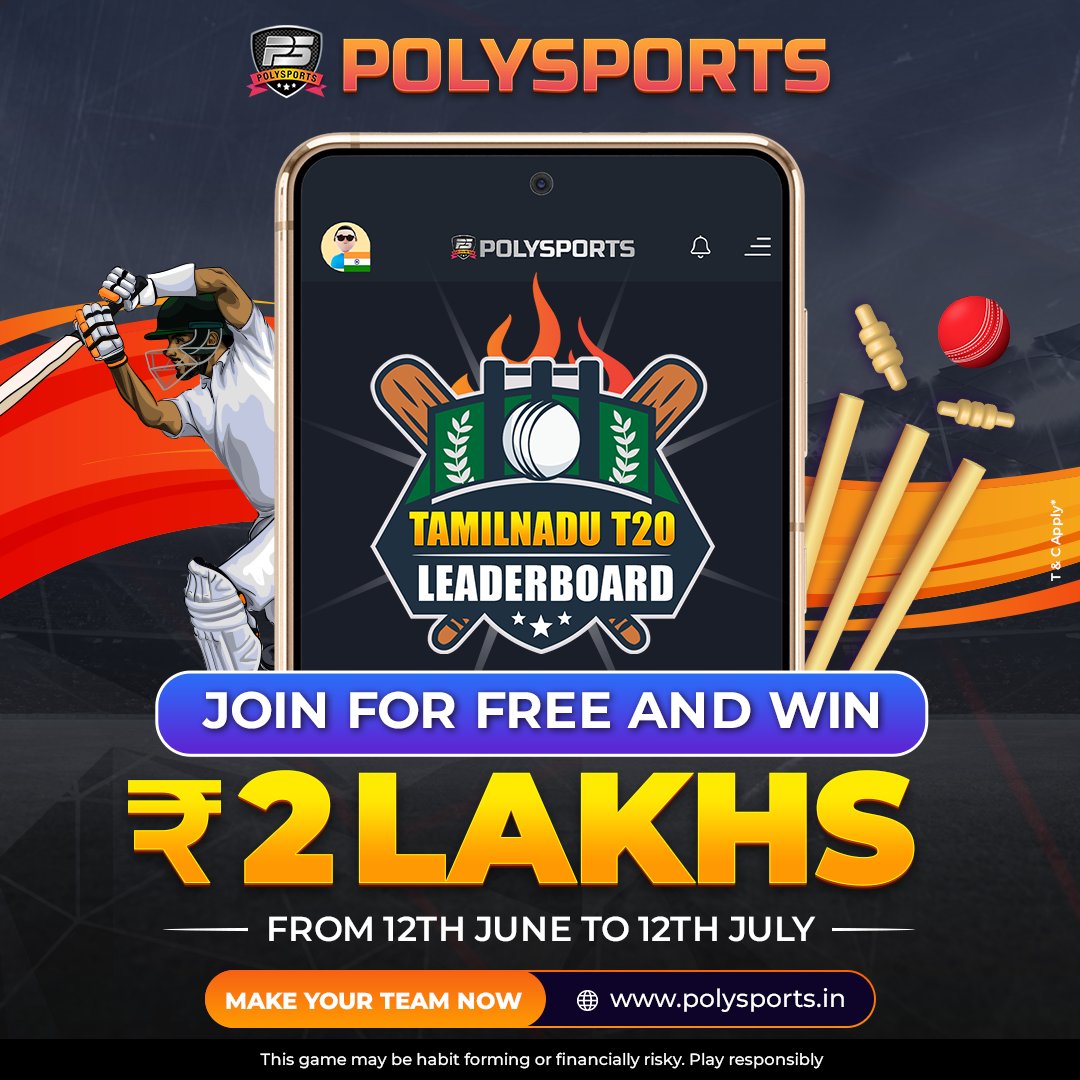polysportsio's tweet photo. Tamil Nadu T20 Leaderboard is HERE!!🏆
Join for free and win ₹2 Lakhs worth of Prizes 😵💫🔥
Make your teams in Tamil Nadu T20 League now!!📱
Download the app and start playing
#TNPL #TNPL23 #TamilNadu #IND #fantasycricket #fantasysports https://t.co/bRnmYogJHy