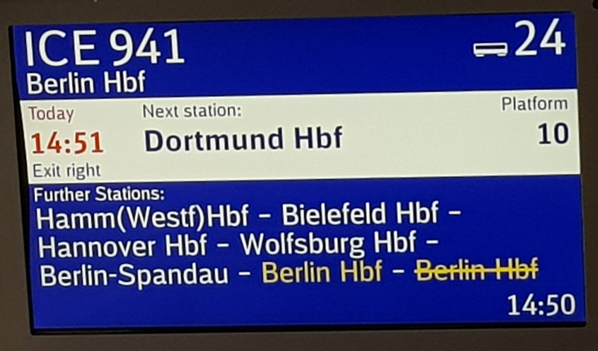 Schrödingers Zughalt!
Ib der ICE in Berlin Hbf hält, sehe dann wohl, wenn die Türen auf gehen... 
#bahn #schrödinger #jaBerlinNeinBerlin