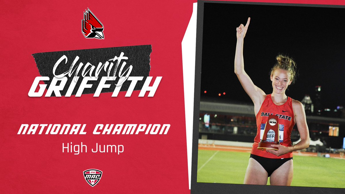 MACtion (@macsports) on Twitter photo NATIONAL. CHAMPION. ๐
Congratulations to Ball State's <a href="/CharitySueGrif1/">Charity Sue Hufnagel</a> on claiming the National high jump Championship after clearing 1.93 meters (6-4)โผ๏ธ
<a href="/NCAATrackField/">NCAA Track & Field</a> | #MACtion NATIONAL. CHAMPION. ๐
Congratulations to Ball State's <a href="/CharitySueGrif1/">Charity Sue Hufnagel</a> on claiming the National high jump Championship after clearing 1.93 meters (6-4)โผ๏ธ
<a href="/NCAATrackField/">NCAA Track & Field</a> | #MACtion