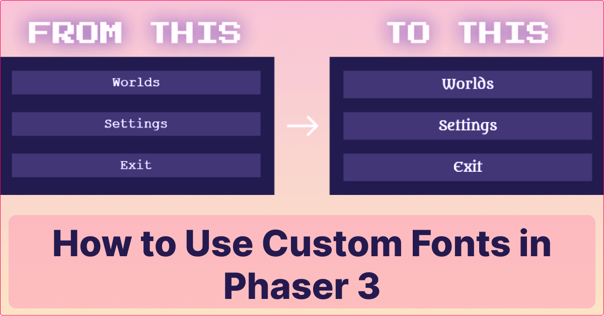 edu_teknowize's tweet photo. How to Use Custom Fonts in Phaser 3?

Read - https://t.co/3oMubc1isI

#webdevelopment #webdesigner #gamedevelopment #javascript #html5 #CSS https://t.co/lbQaDdwwcR