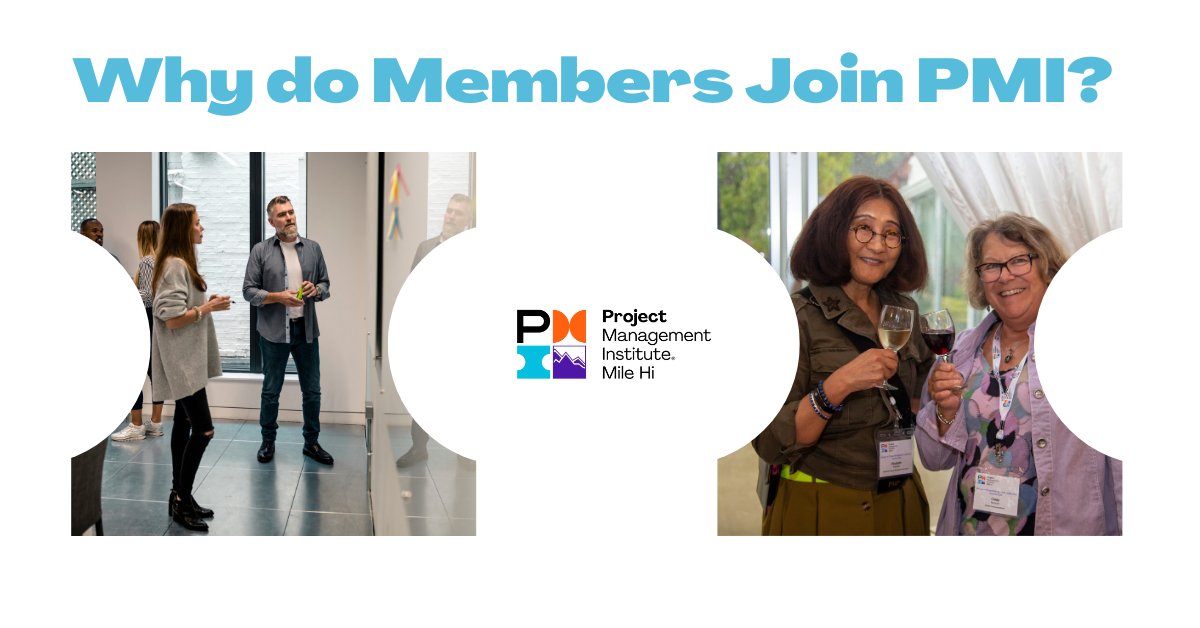 PMIMileHi's tweet image. When we asked our members what the biggest reasons for initially joining PMI were, their top responses:
🔹 to connect and network with PMs  in our region
🔹 gain additional PDU hours
🔹 give back locally

#pmp #projectmanagementskills #projectmanagementprofessional #pmi