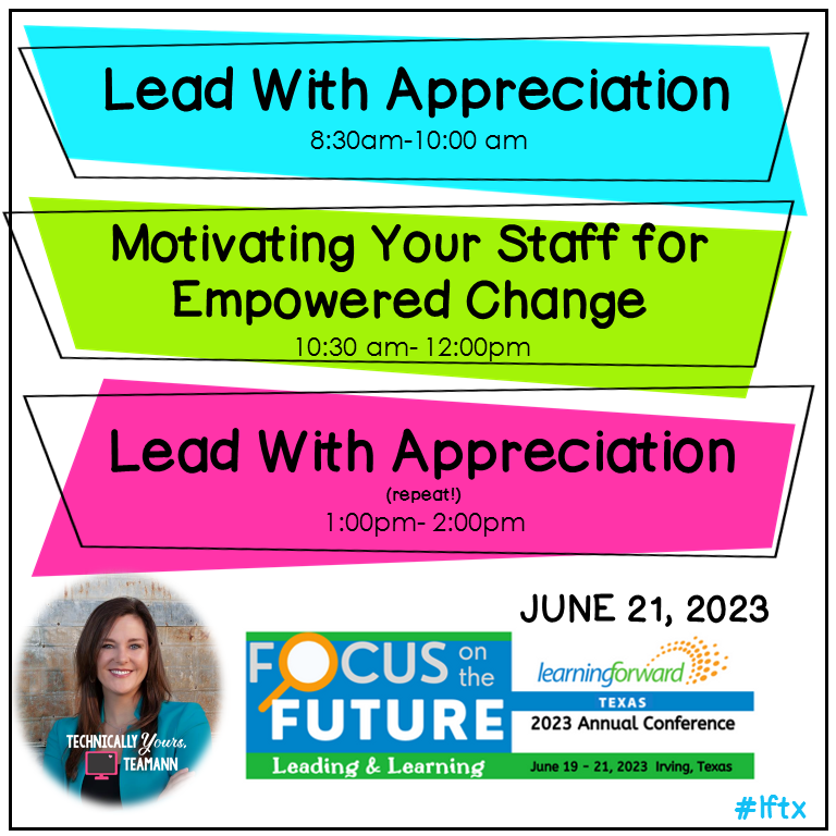 Who is going to the Learning Forward Texas Annual  Conference?? Come see me! #lftx
You may also have heard of another guy presenting there, Todd Whitaker?

learningforwardtexas.org/annual-confere…