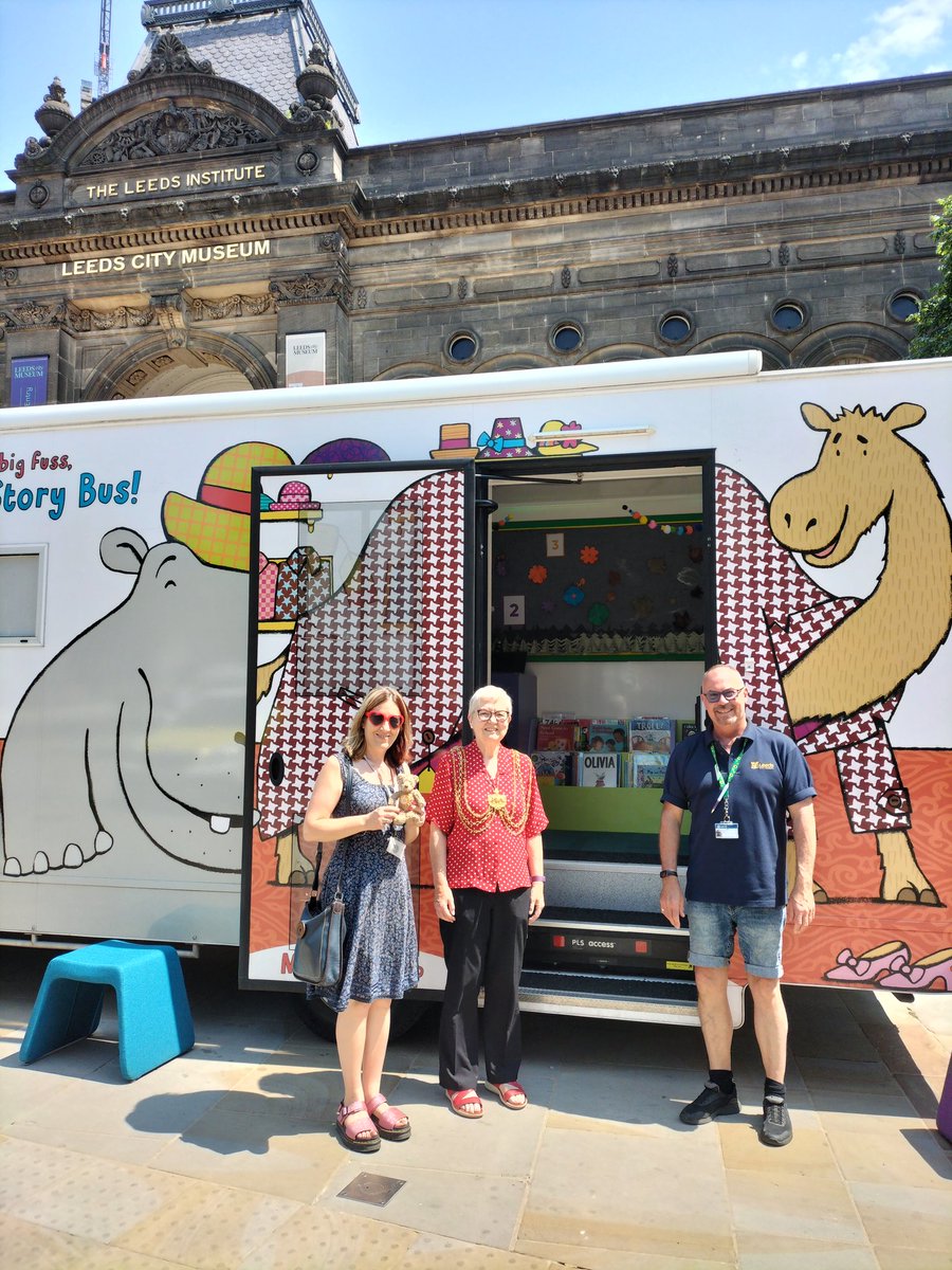 At <a href="/LeedsDads/">Leeds Dads</a> Dadtastic day on Millennium Square with the Story Bus today! We've had lots of special visitors!
<a href="/leedslibraries/">Leeds Libraries</a> 
<a href="/LeedsMuseums/">Leeds Museums & Galleries</a> 
<a href="/LeedsCityMuseum/">Leeds City Museum</a> <a href="/LeedsTed/">Leeds Ted</a>
