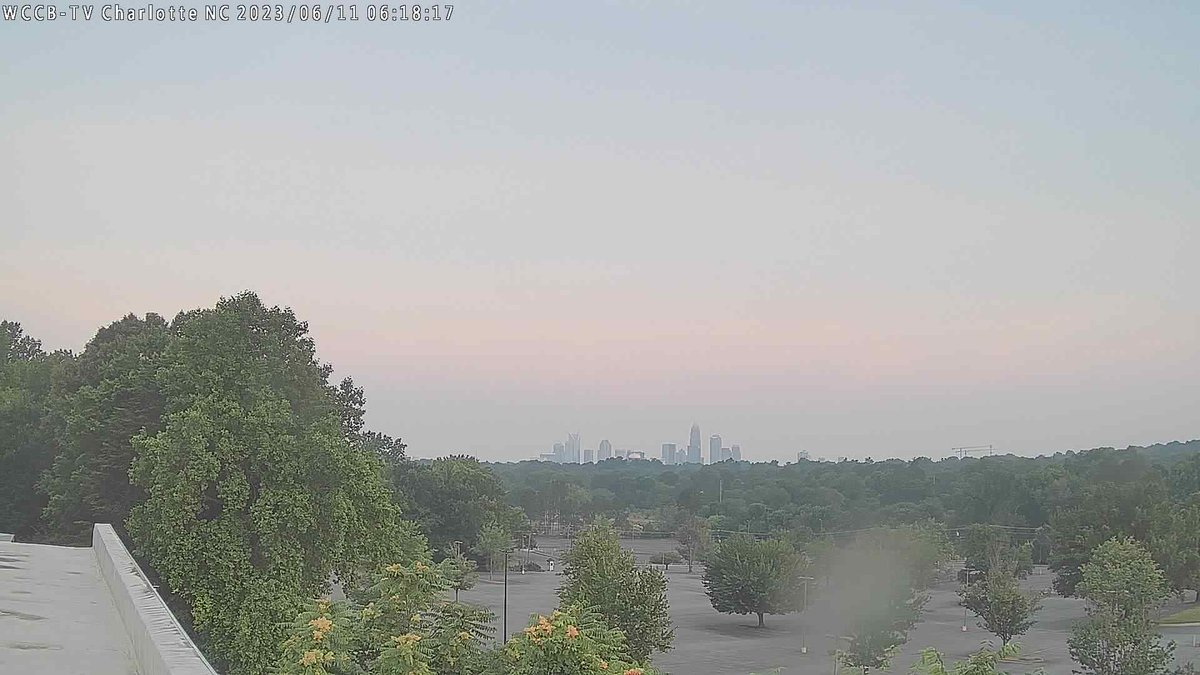 WCCB Charlotte at sunrise and it's 62.5 F.
