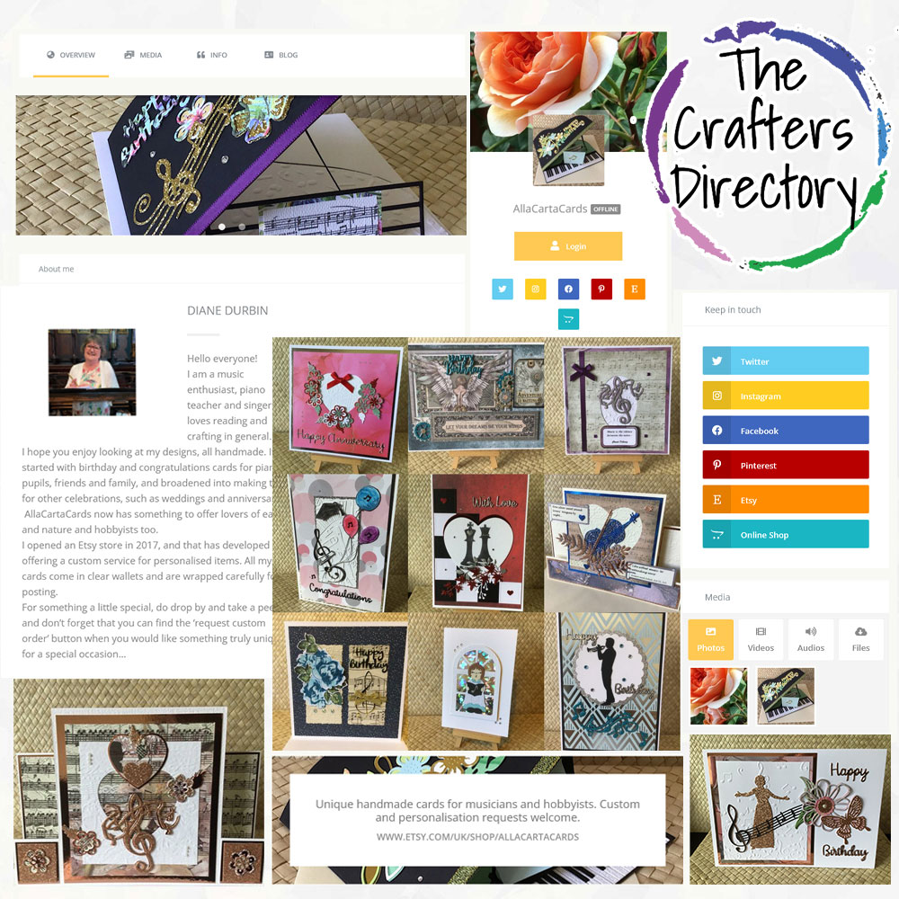 Meet the latest featured crafter @cardsallacarta on thecraftersdirectory.co.uk😊💜 View their listing thecraftersdirectory.co.uk/allacartacards/ Are you a UK crafter or creative?Why not join them and other amazing creatives for just £10 per year thecraftersdirectory.co.uk #CraftBizParty #HandmadeHour