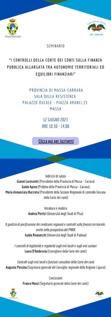 Ci vediamo domani a #Massa, con <a href="/UpiToscana/">Upi Toscana</a> per parlare di #CortedeiConti