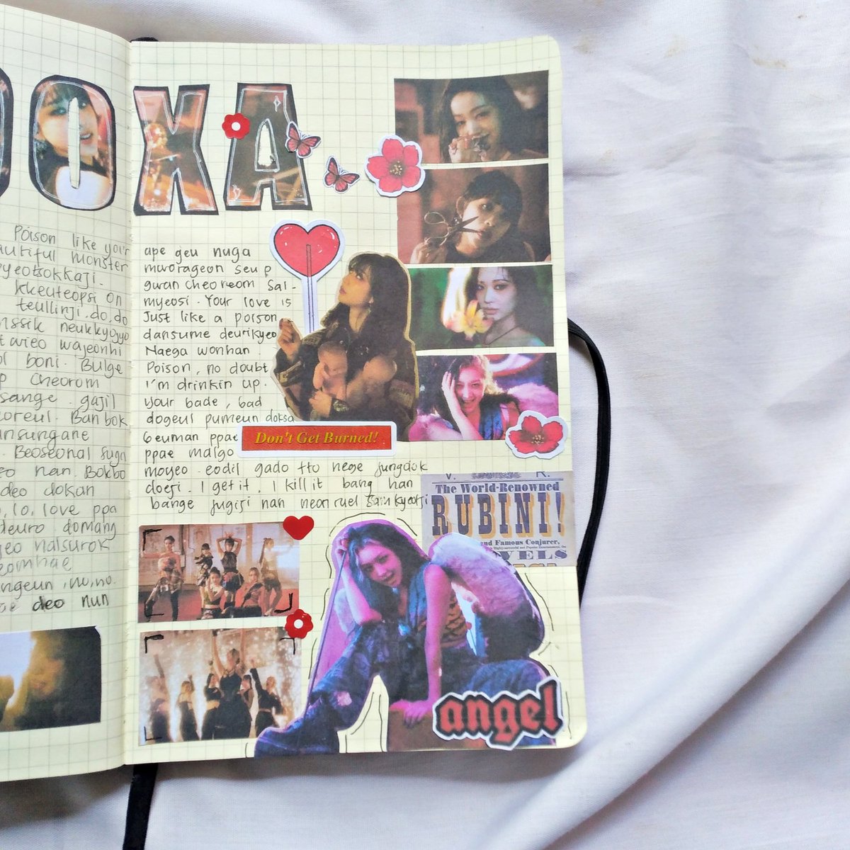 SecretJournal22's tweet photo. Untuk merayakan anniv #SECRET_NUMBER yg ke 3 aku bikin journal mv SENUM :
#DOXA โ
#TAP
#DOOMCHITA
#FIRE_SATURDAY
#GOT_THAT_BOOM
#WHO_DIS?
see you di next journal @5ecretNumber https://t.co/5aYBsZZjas