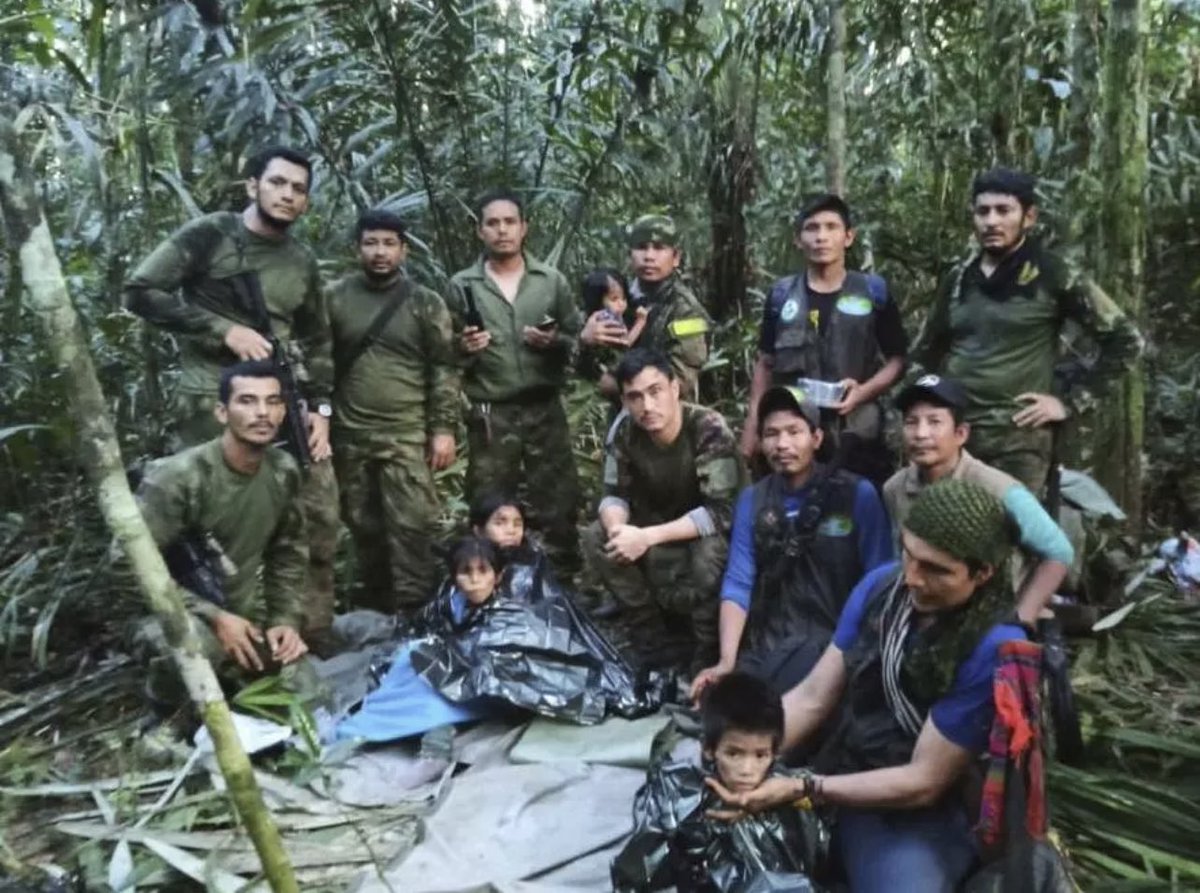 4 kids found 40 days after plane crash in Amazon jungle survived on seeds,

flour Four children who were found alive 40 days after their plane crashed in an Amazon jungle survived on Cassava flour, rainforest fruits, plants and seeds.