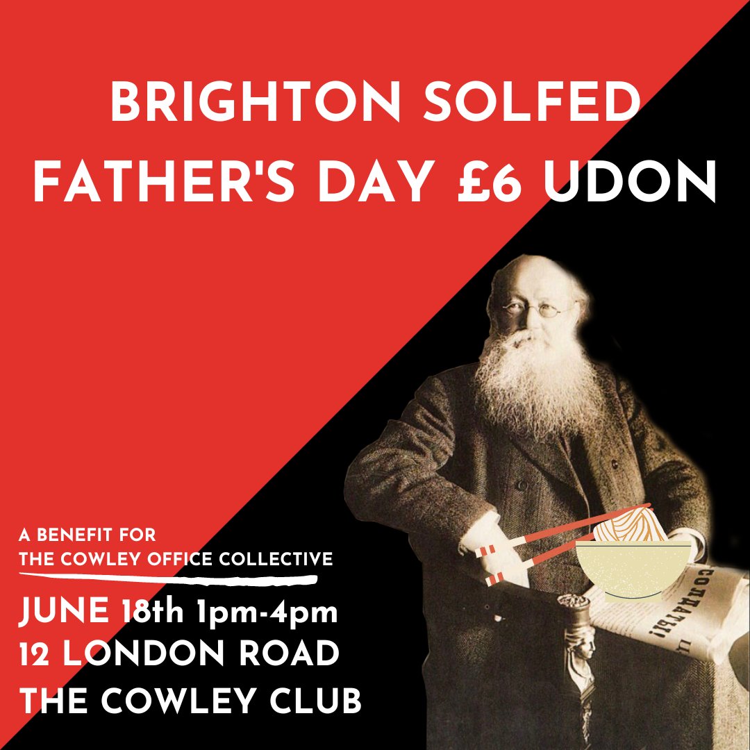 Want to celebrate Father's Day anarchist style but can't decide where to go? Use your noodle! 🍜

Come to the Cowley Club next Sunday afternoon for some delicious vegan udon!