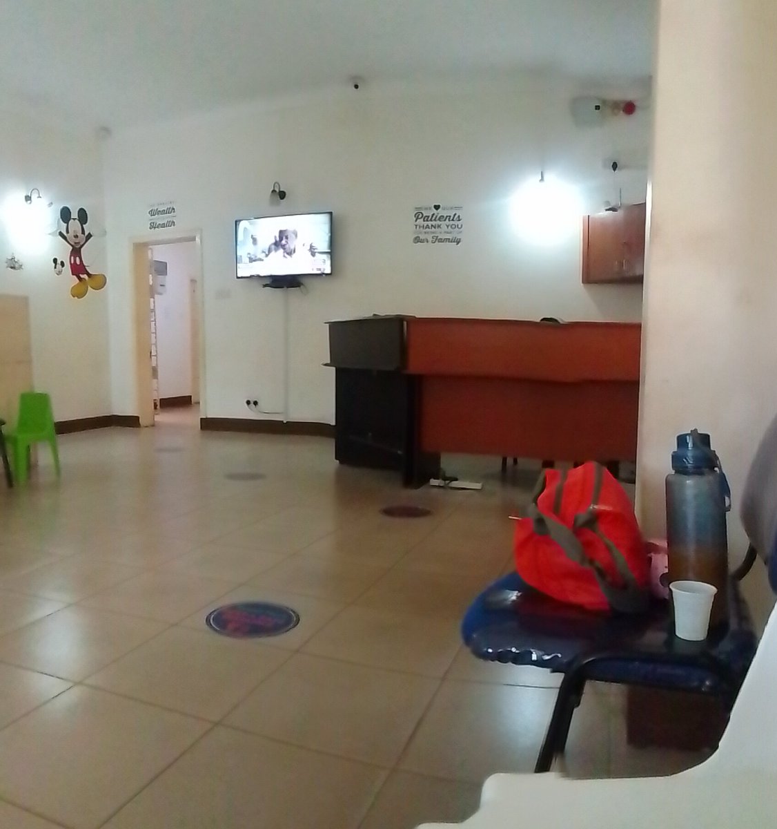 The receptionist at kampala childre n's clinic just yelling and being rude to parents who are stressed over their sick children over a child's vomit out sickness is just inhumane tag the proprietor.