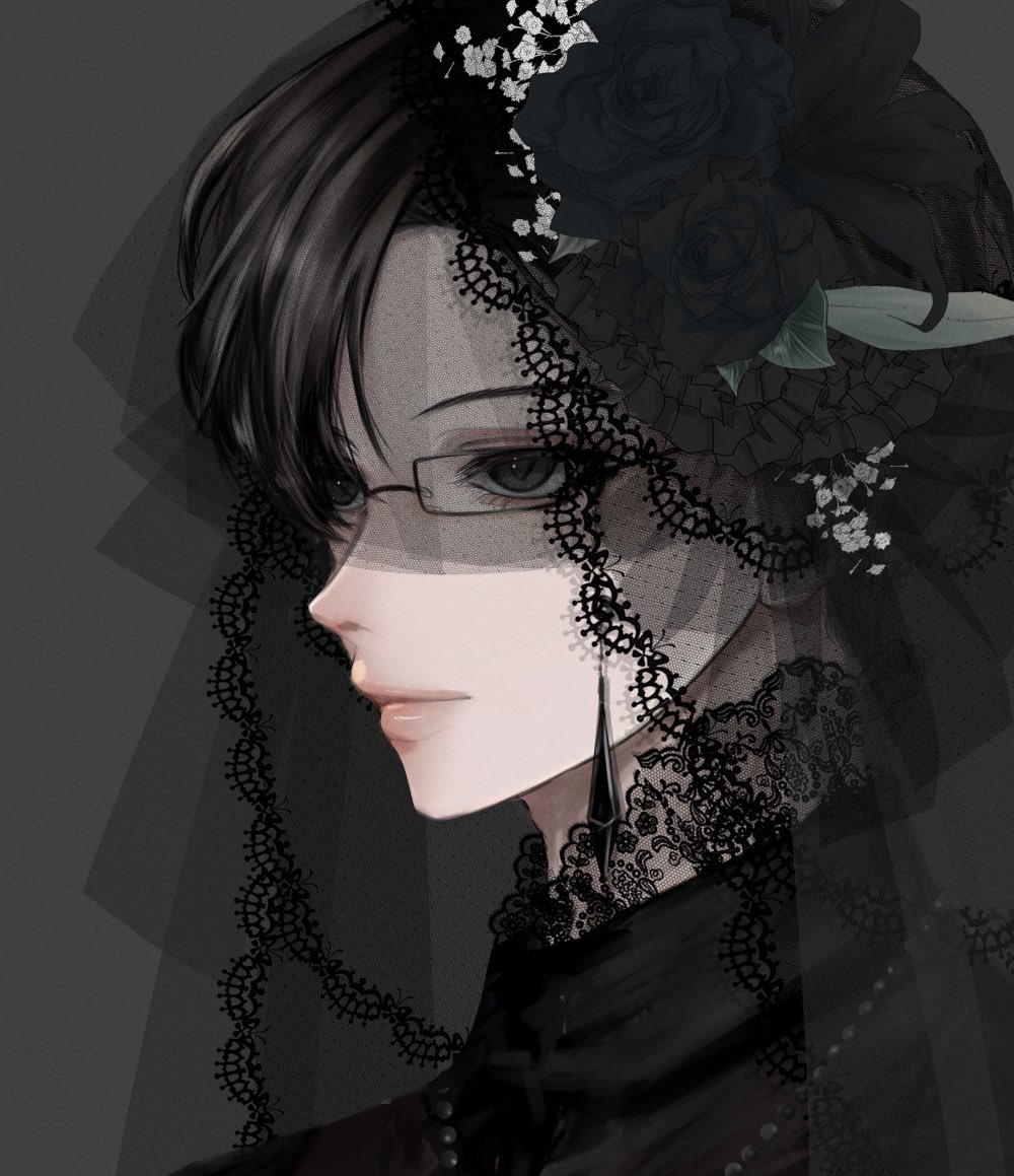 「黒ベール」|rabbitのイラスト