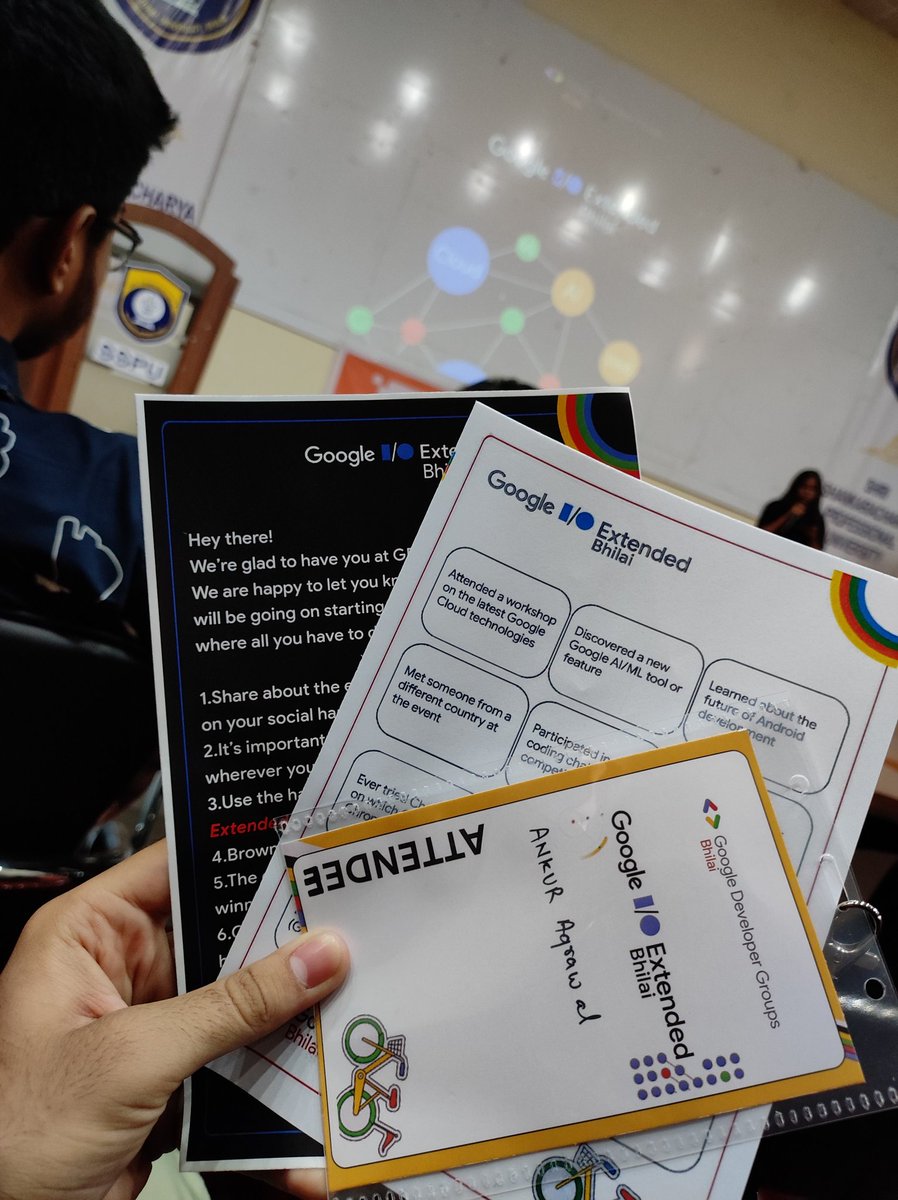 Ankur0301's tweet photo. Google I/O Extended Bhilai ✨
.
.
.
.
.
@gdgbhilai
#GoogleIO #GDGBhilai #GoogleIOExtendedBhilai2023 https://t.co/ht5xnnd0rS