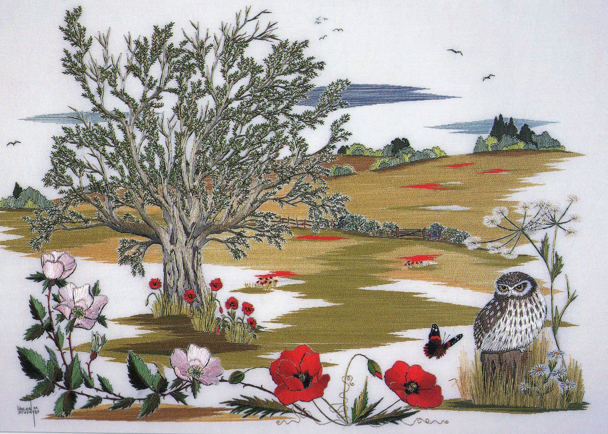 The dog roses are opening, the poppies are glorious, Suffolk is stunning, all's right with the worrld! xxx #embroidery #handembroiodery #embroideredlandscape #englishcountryside #roses #poppies #burystedmunds #tree #behappy