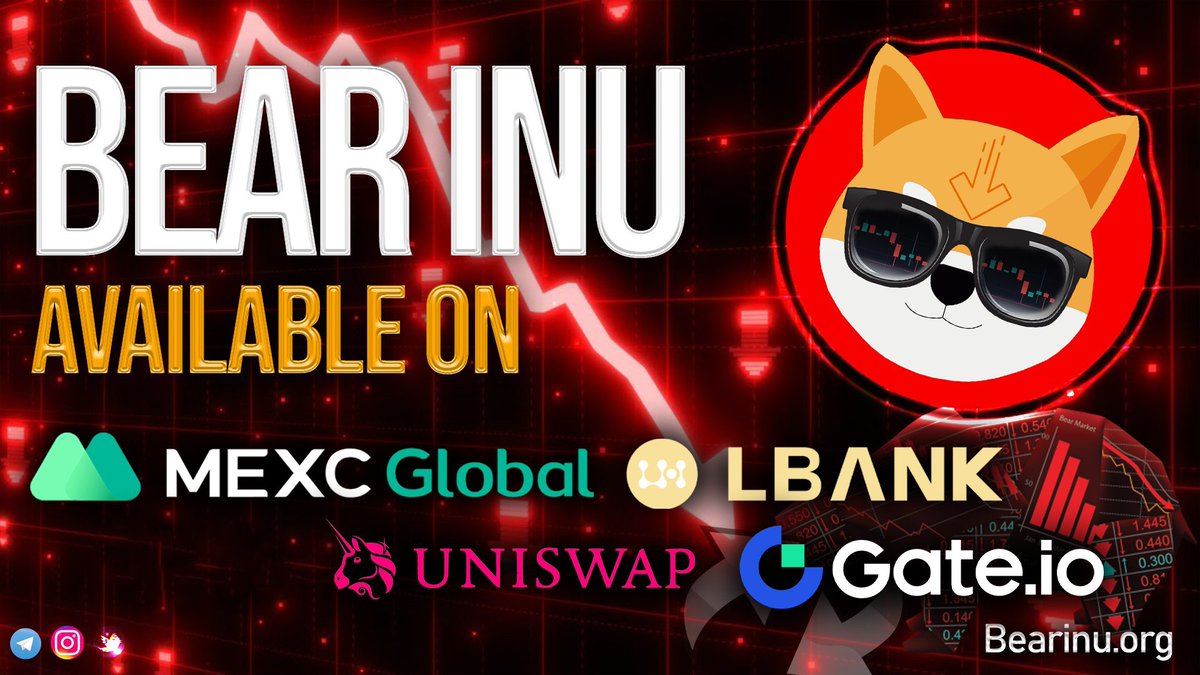 BearrInu's tweet photo. BearInu Is More Than A Dead Market!

#BearInu Is Available on:
@Uniswap, @LBank_Exchange ,@MEXC_Global &amp;  @gate_io

Join us on our journey to financial freedom!   
🐻https://t.co/ZmRGLRaSzW 
🐻https://t.co/6DiRgmW8as 

#Crypto #BearMarket https://t.co/Zta59NHtnw