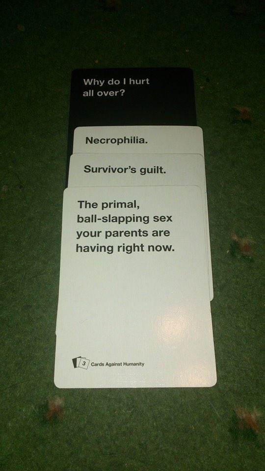 Remember that game of #CardsAgainstHumanity the night after my mum died…