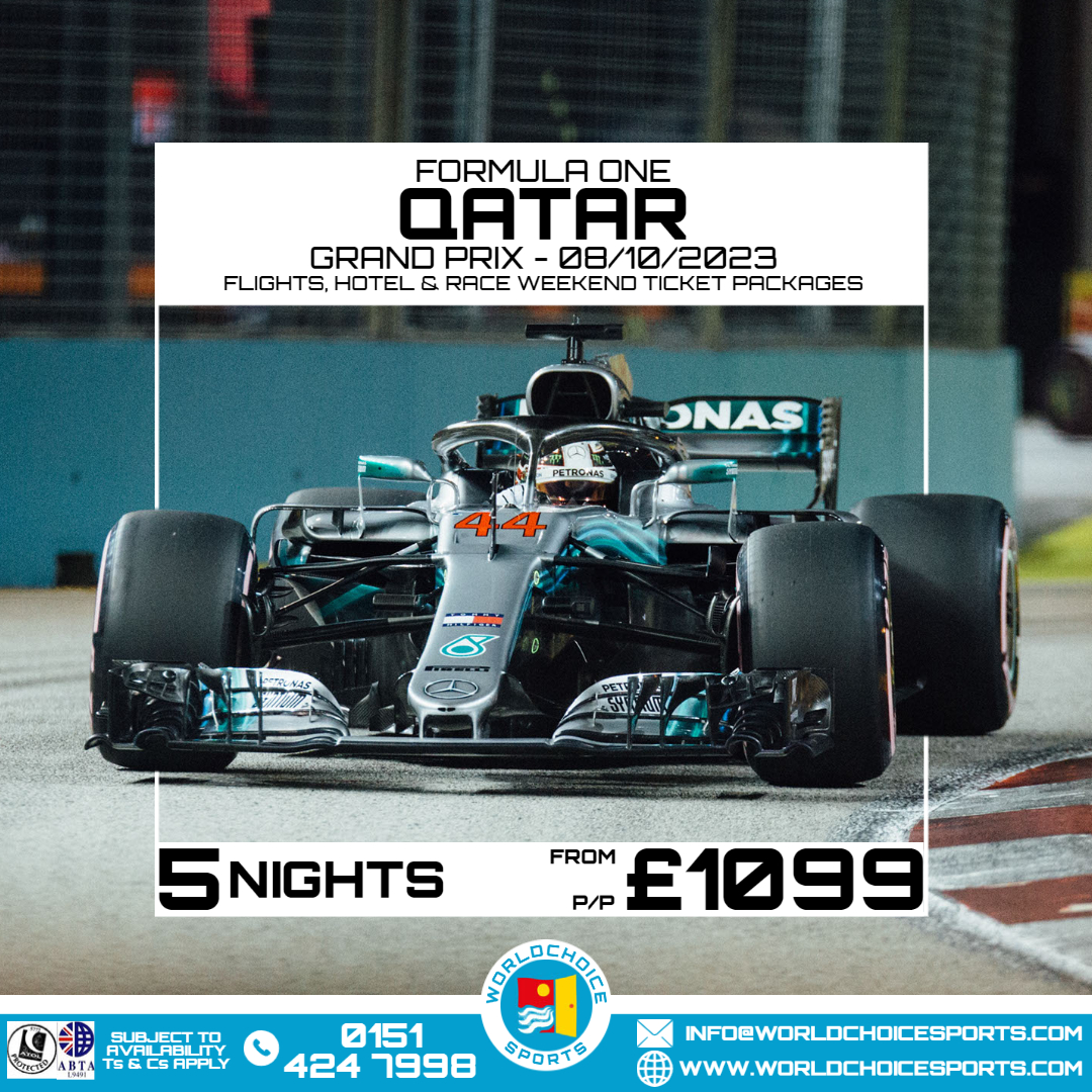 ‼️🏁🇶🇦💥 #QATARGP OUT NOW!💥🇶🇦🏁‼️ 🎉 Book your #F1 #QatarGrandPrix package NOW! 😍 5-night flight-inclusive packages from just £1099 pp 😍 🌐 Visit worldchoicesports.co.uk/package/qatar-… to view our packages and book online. ☎️ Call 0151 424 7998 or email info@worldchoicesports.com!