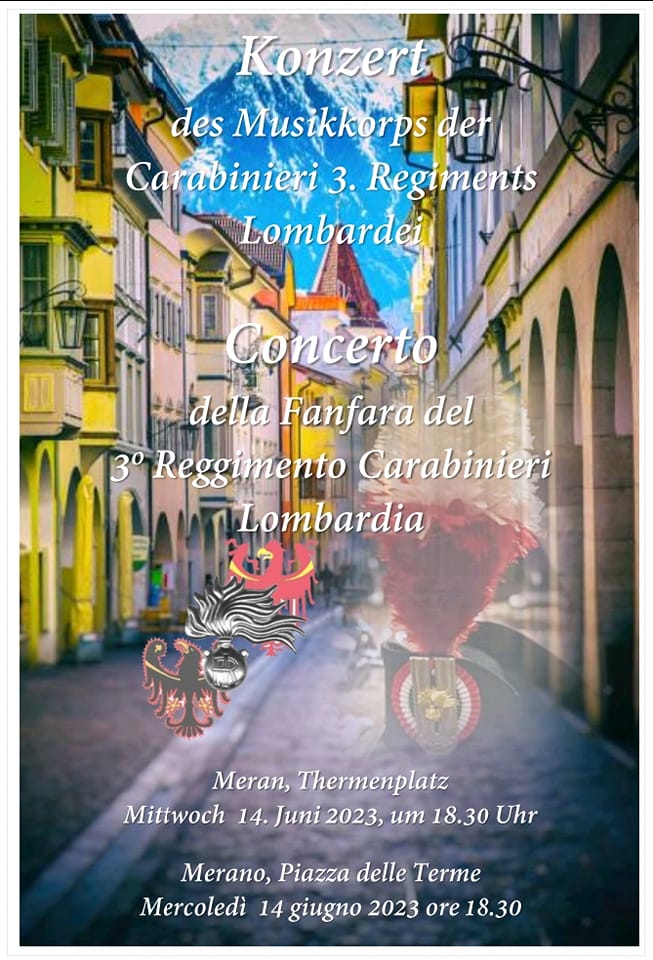 AlamariMusicali's tweet image. #Merano #14Giugno2023 #concerto #banda #fanfara #carabinieri @meranodintorni @TgrRaiAltoAdige @TgrRaiTrentino @alto_adige @AltoAdigeTV @CorriereAlpi @ildolomiti @MondoBande #konzert #muzikkorps