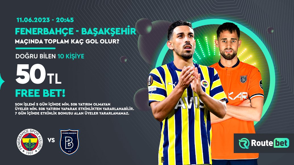 🎁 Fenerbahçe - Başakşehir maçında TOPLAM KAÇ GOL OLUR doğru tahmin eden 10 KİŞİYE 50₺ FREE BET!💵 

🖐Yatırım Kuralı Görselde
✅Hesabımızı takip et  
✅Kullanıcı adını ve tahminini yazarak RT yap
✅Takip et; @Terskose00

📱linktr.ee/routelink