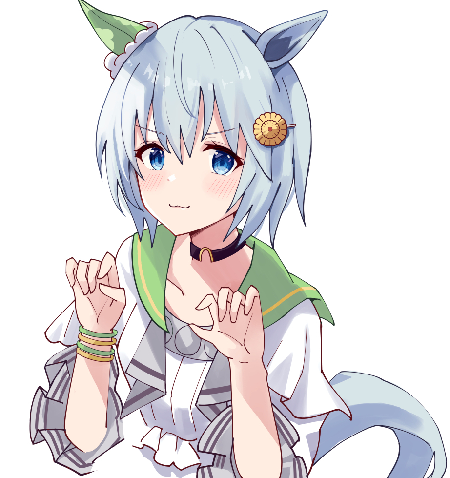 seiun sky (umamusume) 1girl animal ears solo horse ears blue eyes tail white background  illustration images