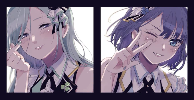 友が推しの線画を描いてくれたので、恐縮ですが色を塗るなどしました…。ありがとう友…。 