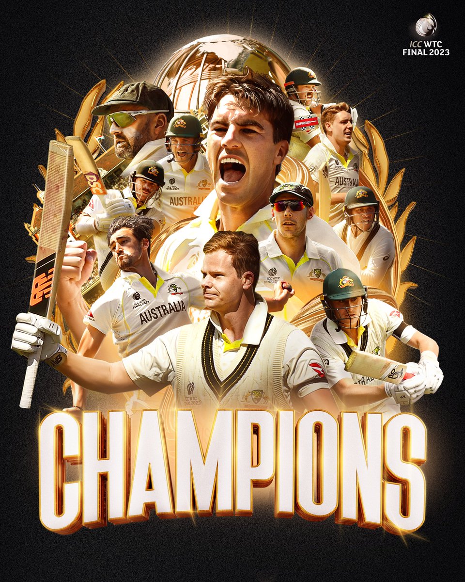 Congratulations, Australia! 🇦🇺

A roaring victory in the ICC World Test Championship 2023 Final 🎉

#WTC23 | #AUSvIND