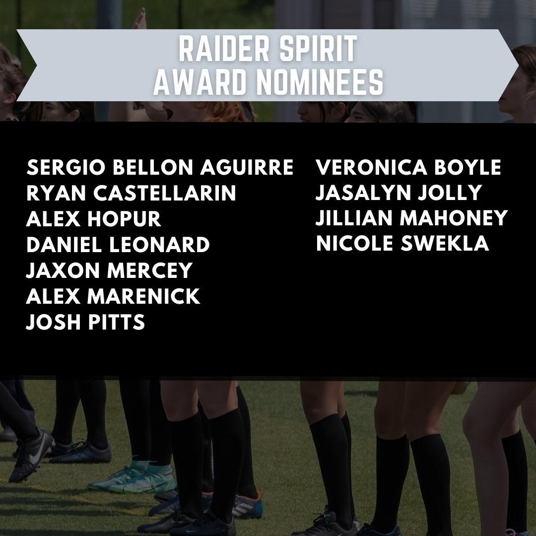 And the nominees of the <a href="/STAOakville/">STA Oakville</a> Raider Spirit Award goes to …
