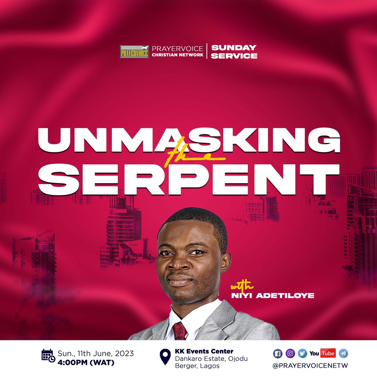 WeAreTDCI's tweet photo. Join us this evening as we unmask the forms of sin through God's word to avoid its sting.
#InHisLight #WeSeeLight #ExposingTheSerpent https://t.co/E2HlbXzeGb
