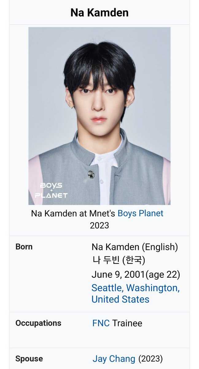 OH MY GOD???? WIKIPEDIA CONFIRMS THAT JAY CHANG AND NA KAMDEN ARE MARRIED??? 😭😭
