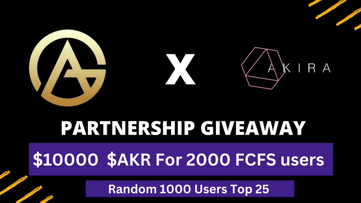 Genius Airdrops™ (@cryptoearning17) on Twitter photo 📣 Genius Airdrop X Akira Network Massive #Giveaway
🎁 Total Airdrop Pool $10,000 Worth $AKR
To Enter:
✅ Follow <a href="/CryptoEarning17/">Genius Airdrops™</a> & @Akira_Network_
✅ Like & RT Tag 3 Friends
✅ Finish tasks
gleam.io/competitions/L…
#Airdrop #Crypto #AirdropCrypto #airdrops #FCFS 📣 Genius Airdrop X Akira Network Massive #Giveaway
🎁 Total Airdrop Pool $10,000 Worth $AKR
To Enter:
✅ Follow <a href="/CryptoEarning17/">Genius Airdrops™</a> & @Akira_Network_
✅ Like & RT Tag 3 Friends
✅ Finish tasks
gleam.io/competitions/L…
#Airdrop #Crypto #AirdropCrypto #airdrops #FCFS