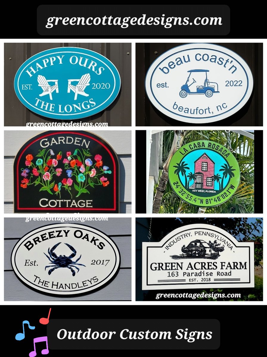 Personalized Custom Solid Outdoor Signs by greencottagedesigns.com #LogoSign #Cottage #Farmsign #beachHouseName #GolfCartLife