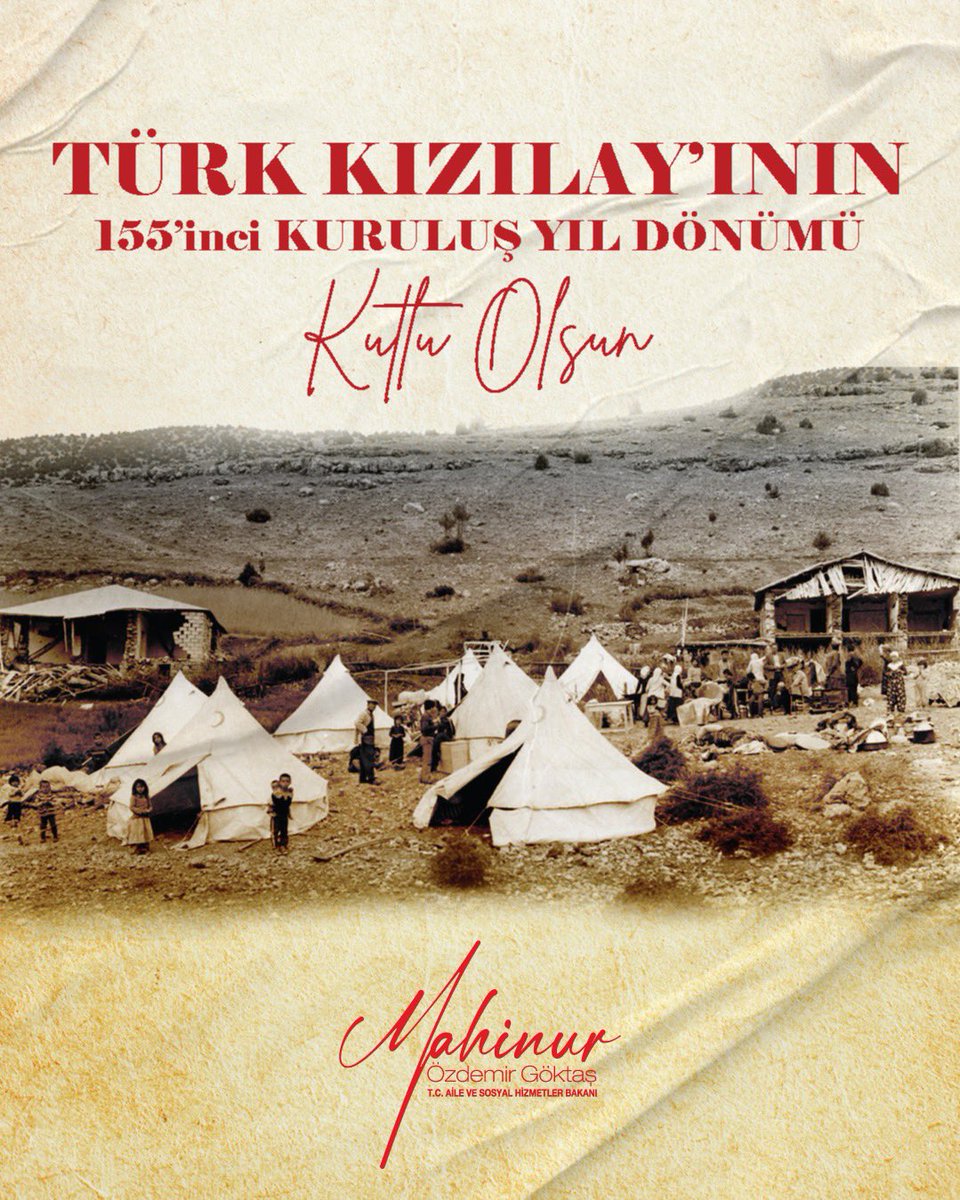 155 yıldır dünyanın dört bir yanındaki ihtiyaç sahiplerine Türk Milleti'nin merhametini, dayanışma kültürünü ve hilalini gururla taşıyan, Türk Kızılay’ının kuruluş yıl dönümü kutlu olsun. 🇹🇷

#Kızılay155yaşında