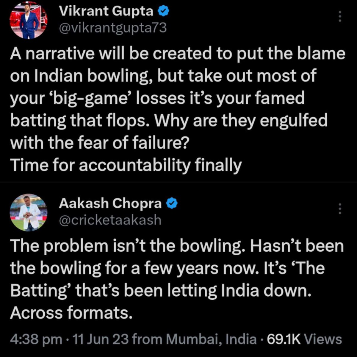 That's how PR machinery of Rohit Sharma starts working. Suddenly the blame is on the batsman and no one talking about the Captaincy and 444 runs being conceded