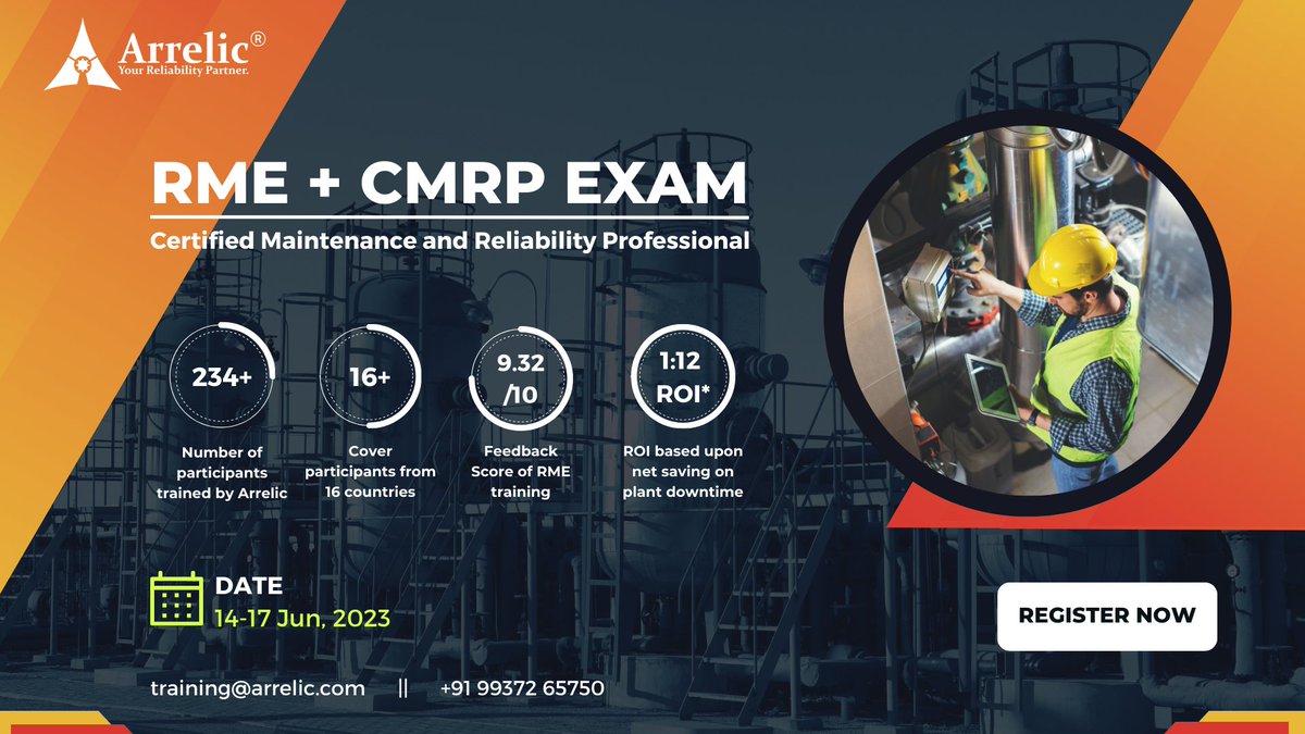 ArelicTeam's tweet photo. Stay Ahead of the Curve: Gain insights into the latest industry best practices, emerging trends, and cutting-edge technologies that revolutionize maintenance strategies and improve operational efficiency.

#CMRP #MaintenanceExcellence  #ReliabilityProfessional #AssetManagement https://t.co/stVorhXUff