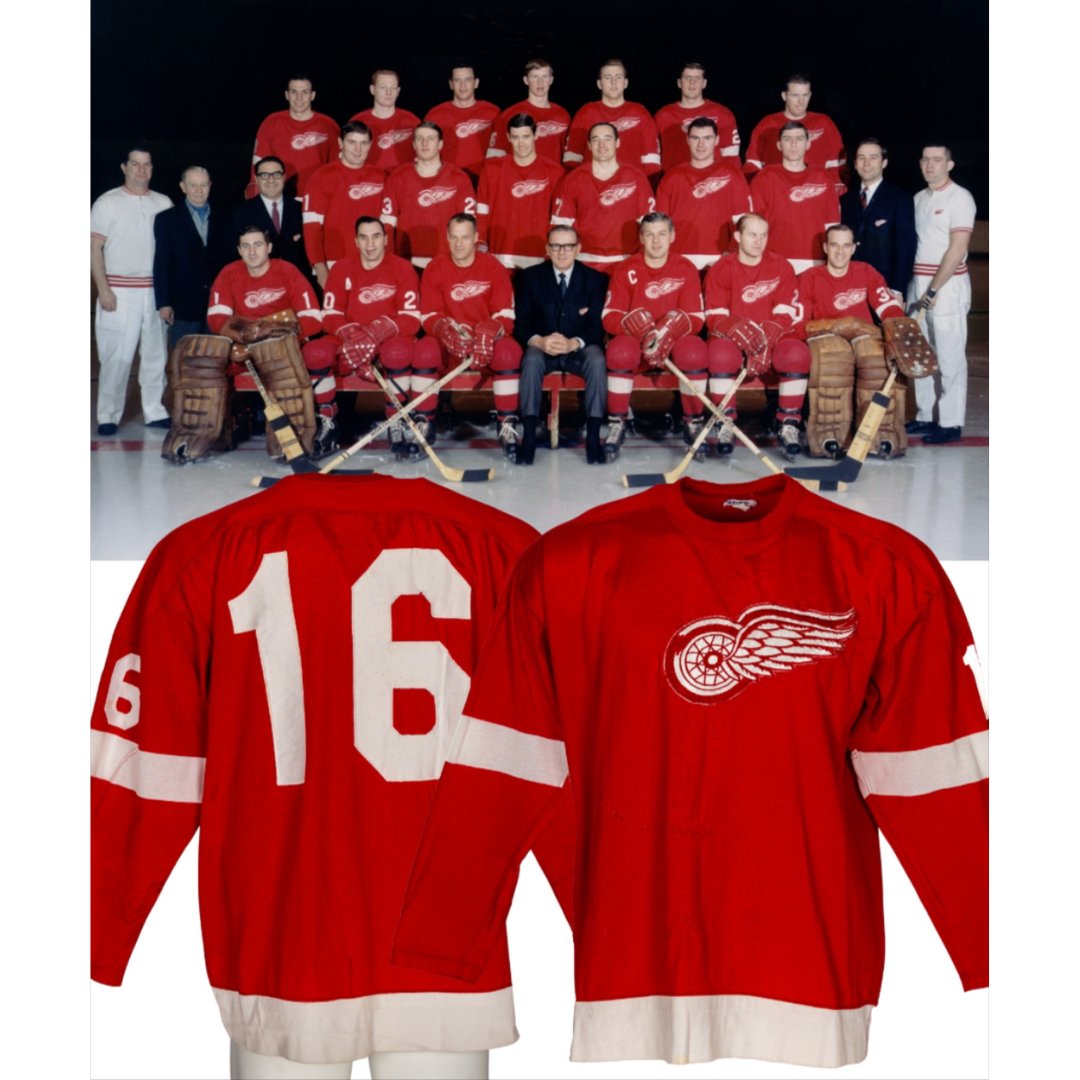 1967-68 Detroit Red Wings # 16 Ted Hampson/Garry Unger Game Worn Jersey